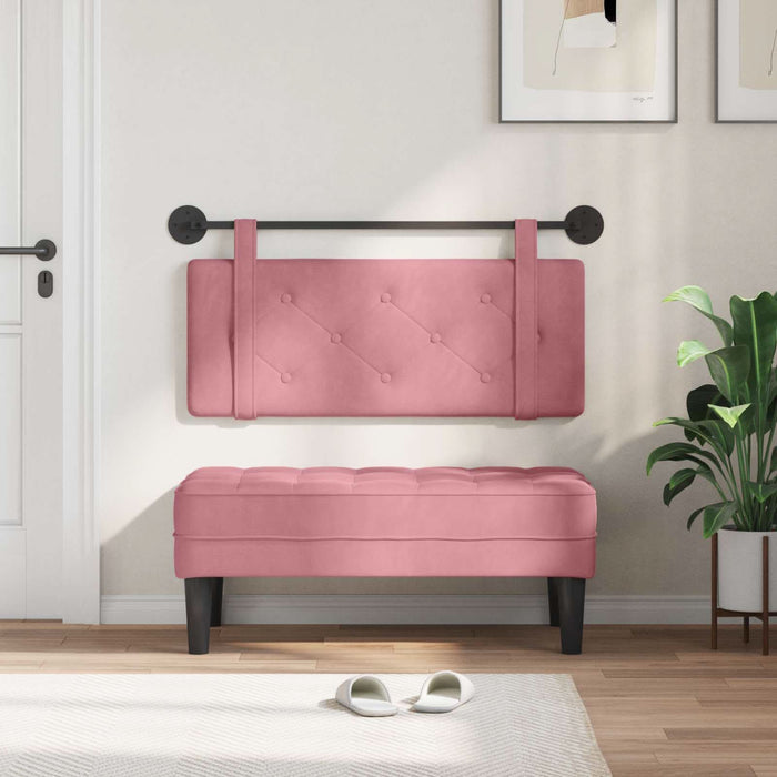Cap de pat suspendat Pe perete Roz 110 x 55 x 5 cm Catifea - WALTI WALTI