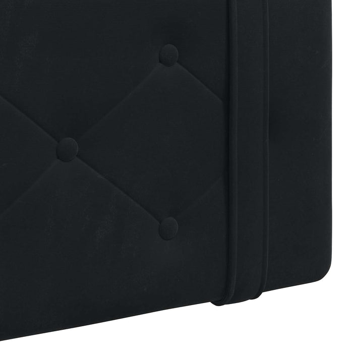 Cap de pat suspendat Pe perete Negru 110 x 55 x 5 cm Catifea - WALTI WALTI