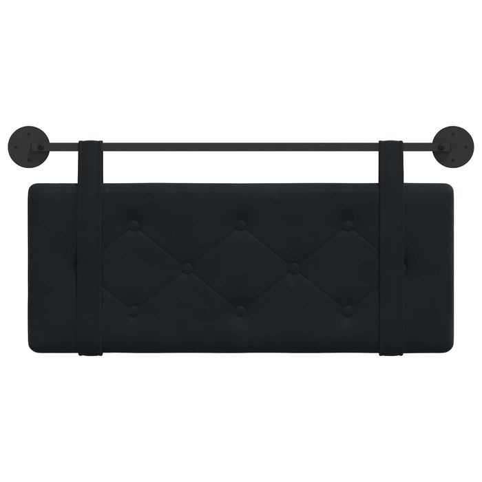 Cap de pat suspendat Pe perete Negru 110 x 55 x 5 cm Catifea - WALTI WALTI