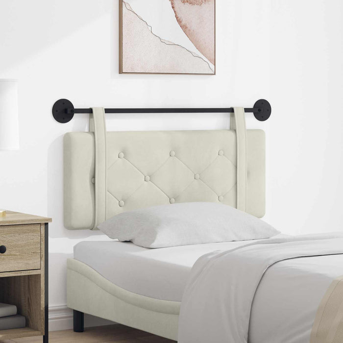 Cap de pat suspendat Pe perete Crem 110 x 55 x 5 cm Catifea - WALTI WALTI
