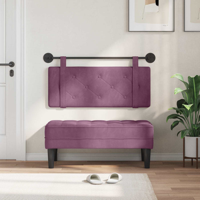 Cap de pat suspendat Pe perete Violet 110 x 55 x 5 cm Catifea - WALTI WALTI