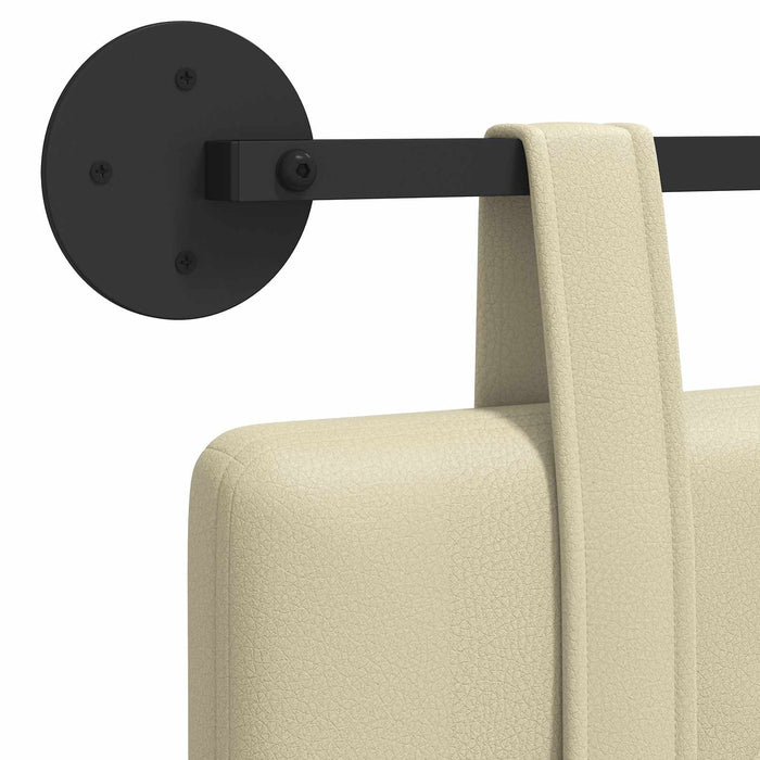 Cap de pat suspendat Pe perete Crem 100 cm Piele artificială - WALTI WALTI