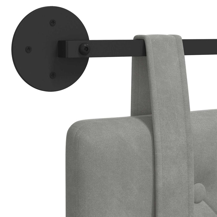 Cap de pat suspendat Gri deschis 130 x 55 x 5 cm Catifea - WALTI WALTI