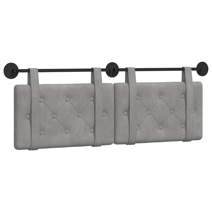 Cap de pat suspendat Gri deschis 130 x 55 x 5 cm Catifea - WALTI WALTI