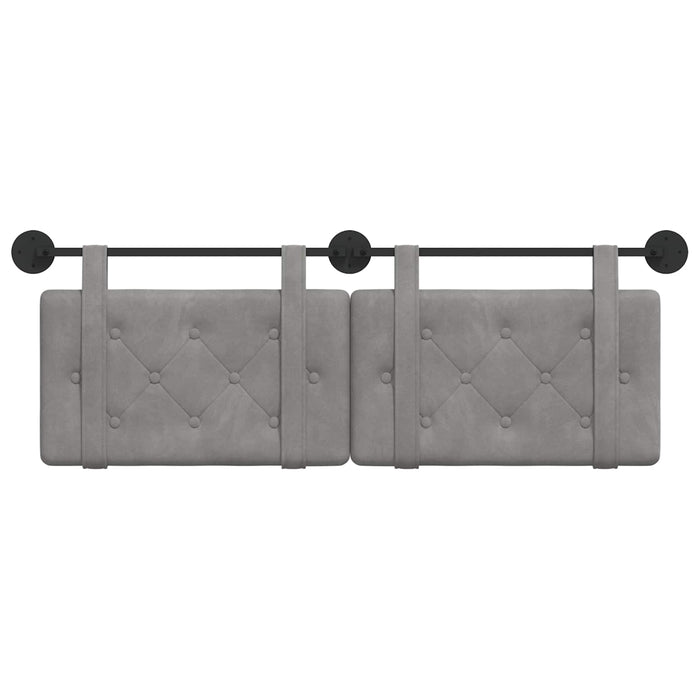 Cap de pat suspendat Gri deschis 130 x 55 x 5 cm Catifea - WALTI WALTI