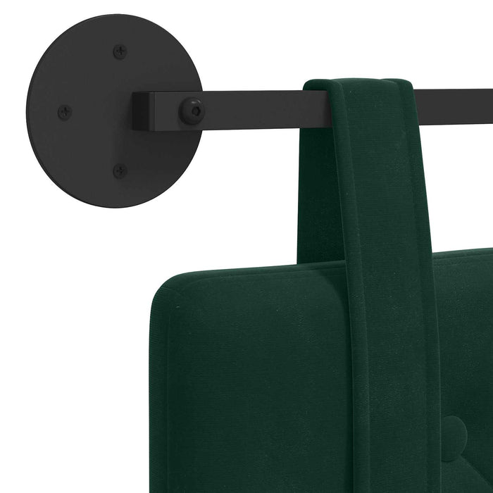 Cap de pat suspendat Verde închis 130 x 55 x 5 cm Catifea - WALTI WALTI