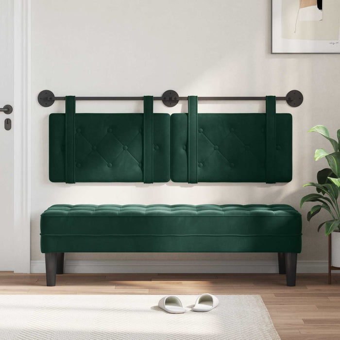Cap de pat suspendat Verde închis 130 x 55 x 5 cm Catifea - WALTI WALTI