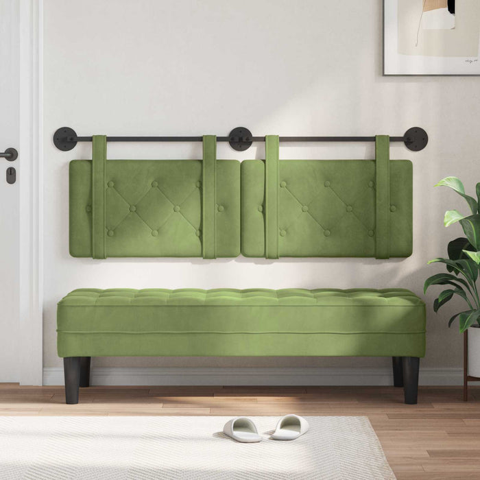 Cap de pat suspendat Verde deschis 130 x 55 x 5 cm Catifea - WALTI WALTI