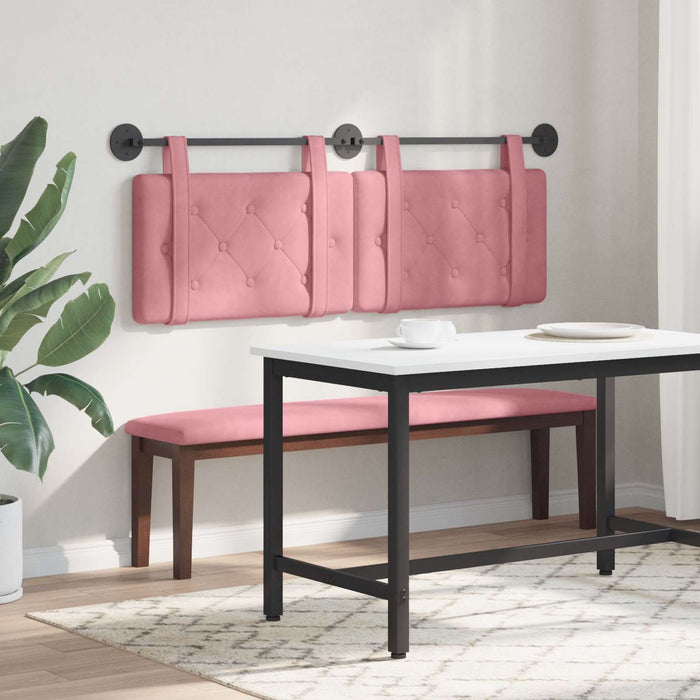 Cap de pat suspendat Pe perete Roz 130 x 55 x 5 cm Catifea - WALTI WALTI
