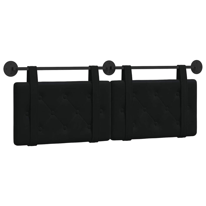 Cap de pat suspendat Pe perete Negru 130 x 55 x 5 cm Catifea - WALTI WALTI