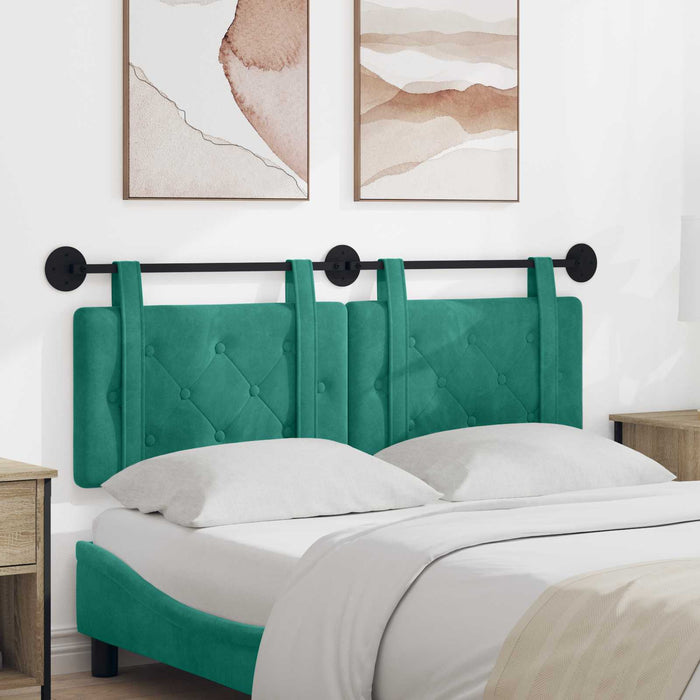 Cap de pat suspendat Pe perete Turcoaz 130 x 55 x 5 cm Catifea - WALTI WALTI
