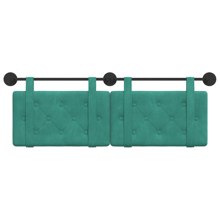 Cap de pat suspendat Pe perete Turcoaz 130 x 55 x 5 cm Catifea - WALTI WALTI