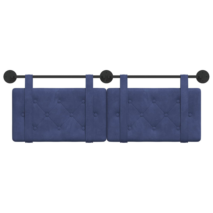 Cap de pat suspendat Albastru Poliție 130 x 55 x 5 cm Catifea - WALTI WALTI