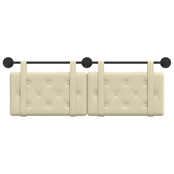 Cap de pat suspendat Crem 130 x 55 x 5 cm Piele artificială - WALTI WALTI