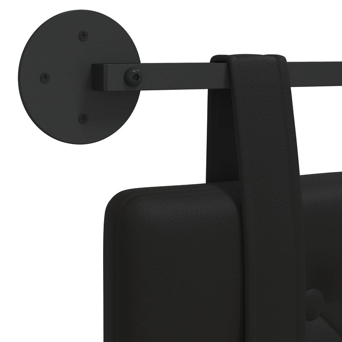 Cap de pat suspendat Negru 130 x 55 x 5 cm Piele artificială - WALTI WALTI