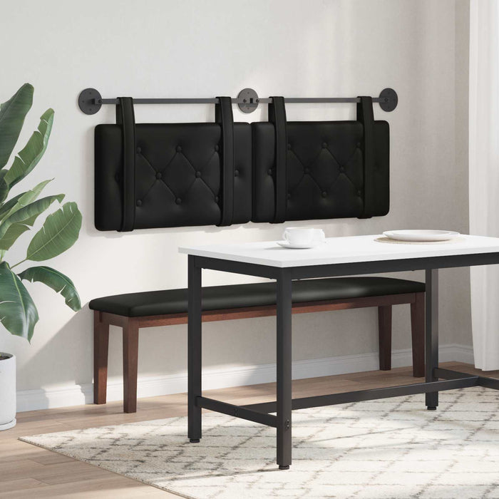 Cap de pat suspendat Negru 130 x 55 x 5 cm Piele artificială - WALTI WALTI
