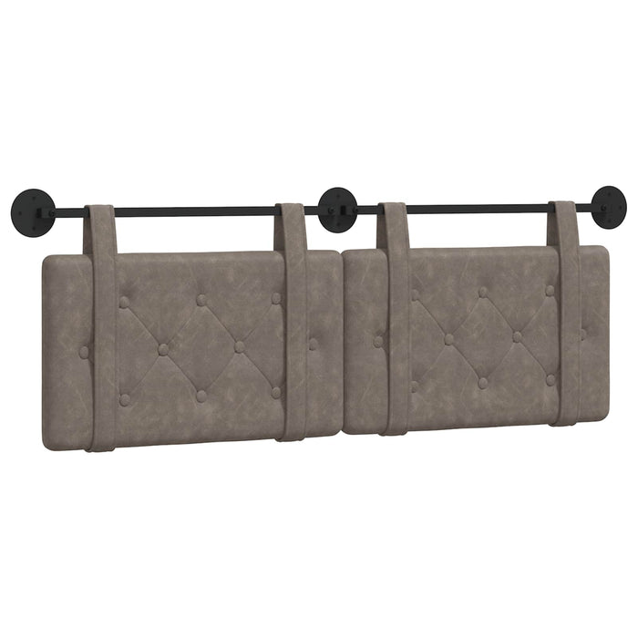 Cap de pat suspendat Pe perete Gri 130 x 55 x 5 cm PU antic - WALTI WALTI