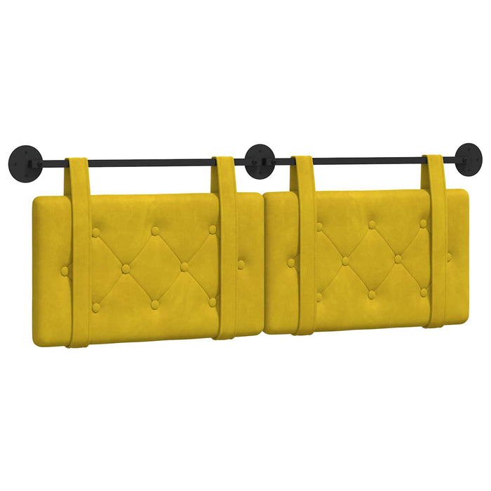 Cap de pat suspendat Pe perete Galben 150 x 55 x 5 cm Catifea - WALTI WALTI