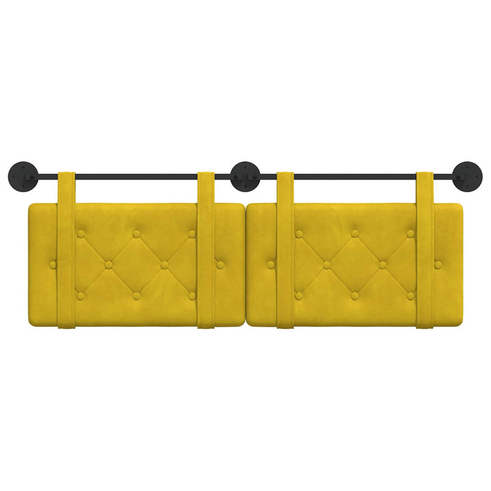 Cap de pat suspendat Pe perete Galben 150 x 55 x 5 cm Catifea - WALTI WALTI