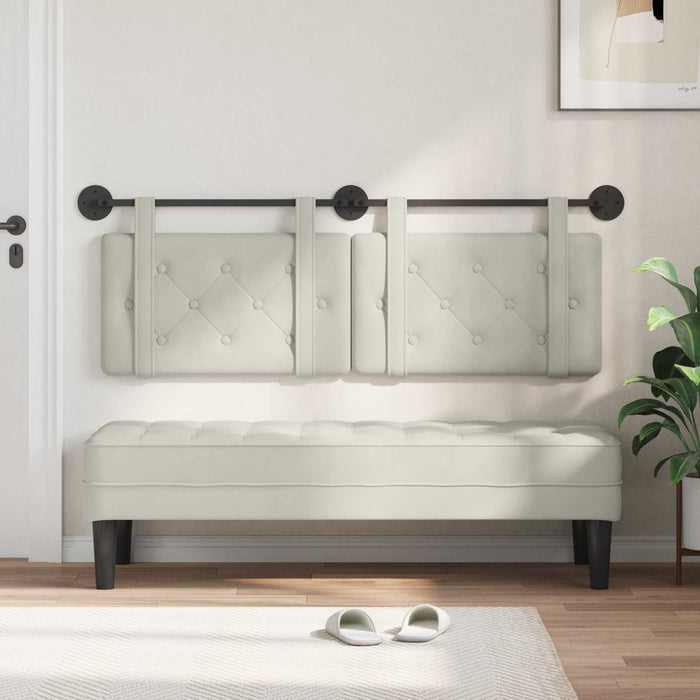 Cap de pat suspendat Pe perete Crem 150 x 55 x 5 cm Catifea - WALTI WALTI
