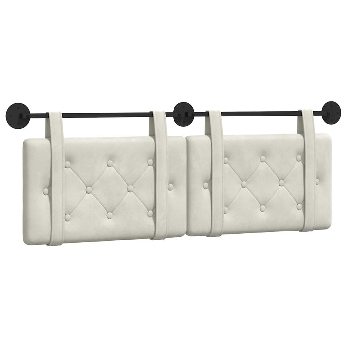 Cap de pat suspendat Pe perete Crem 150 x 55 x 5 cm Catifea - WALTI WALTI