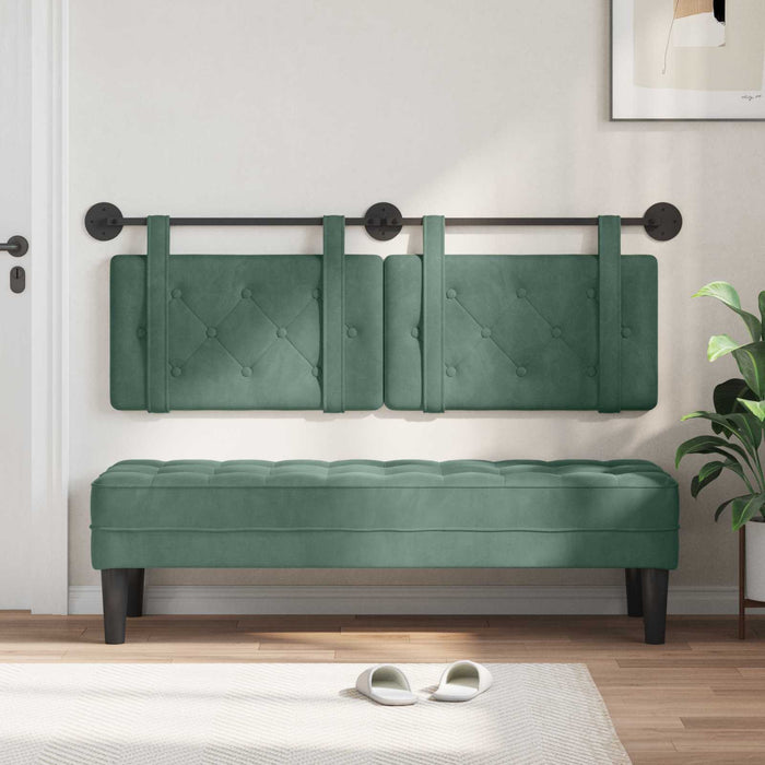 Cap de pat suspendat Verde Mării 150 x 55 x 5 cm Catifea - WALTI WALTI