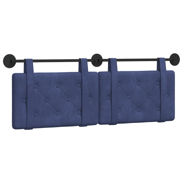 Cap de pat suspendat Albastru Poliție 150 x 55 x 5 cm Catifea - WALTI WALTI