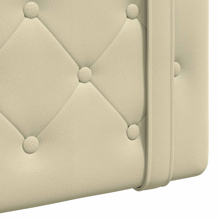 Cap de pat suspendat Crem 150 x 55 x 5 cm Piele artificială - WALTI WALTI