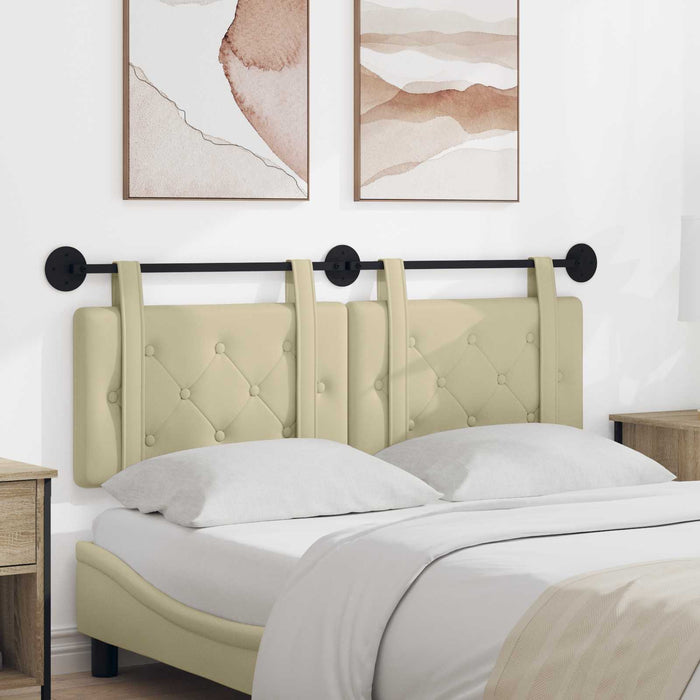 Cap de pat suspendat Crem 150 x 55 x 5 cm Piele artificială - WALTI WALTI