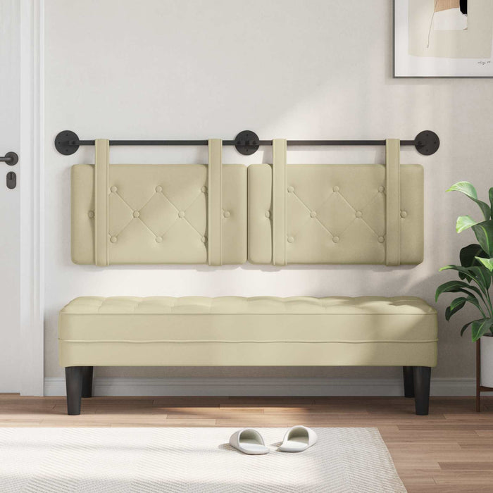 Cap de pat suspendat Crem 150 x 55 x 5 cm Piele artificială - WALTI WALTI