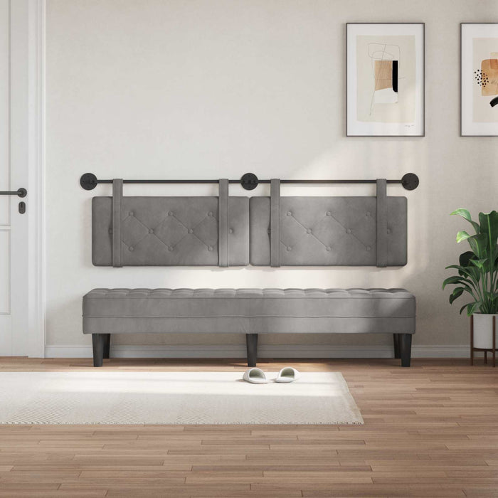 Cap de pat suspendat Gri deschis 170 x 55 x 5 cm Catifea - WALTI WALTI