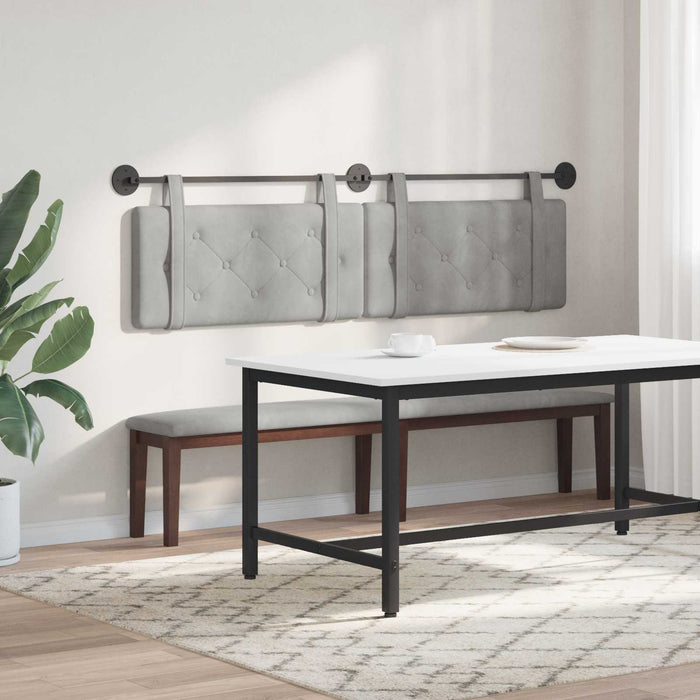 Cap de pat suspendat Gri deschis 170 x 55 x 5 cm Catifea - WALTI WALTI