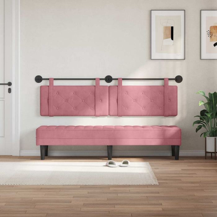 Cap de pat suspendat Pe perete Roz 170 x 55 x 5 cm Catifea - WALTI WALTI