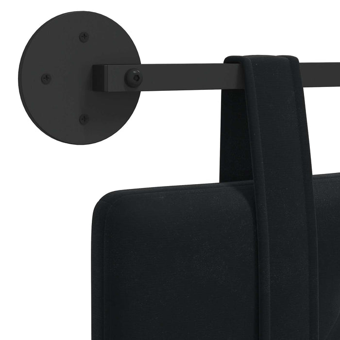 Cap de pat suspendat Pe perete Negru 170 x 55 x 5 cm Catifea - WALTI WALTI