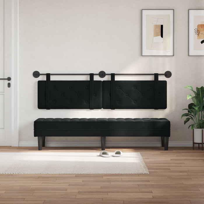 Cap de pat suspendat Pe perete Negru 170 x 55 x 5 cm Catifea - WALTI WALTI
