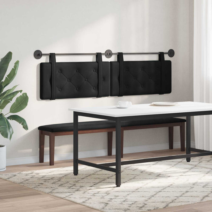 Cap de pat suspendat Pe perete Negru 170 x 55 x 5 cm Catifea - WALTI WALTI