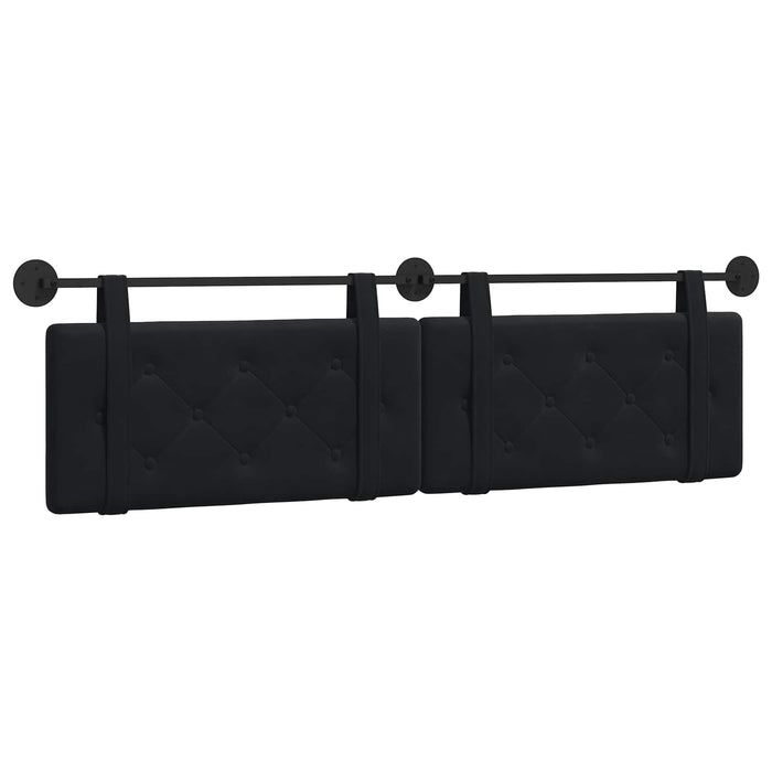 Cap de pat suspendat Pe perete Negru 170 x 55 x 5 cm Catifea - WALTI WALTI