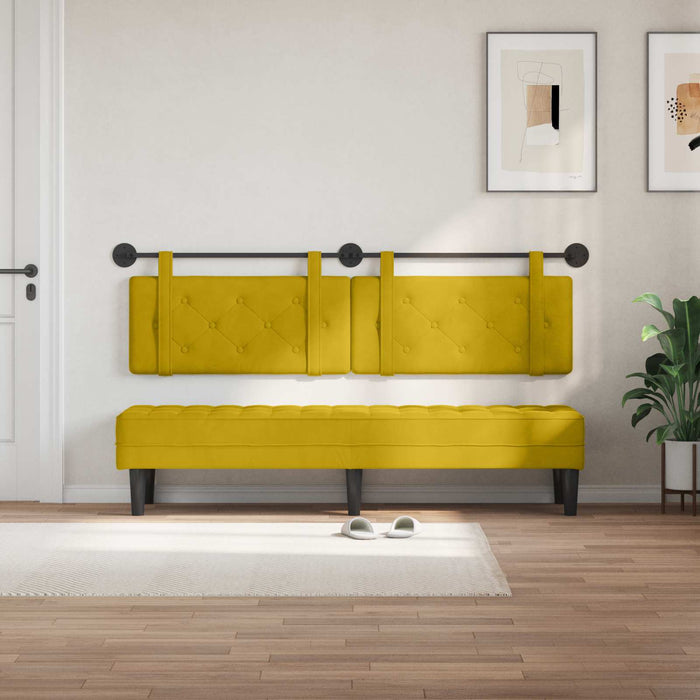 Cap de pat suspendat Pe perete Galben 170 x 55 x 5 cm Catifea - WALTI WALTI