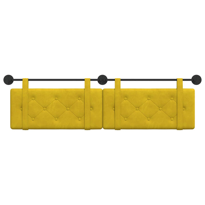 Cap de pat suspendat Pe perete Galben 170 x 55 x 5 cm Catifea - WALTI WALTI