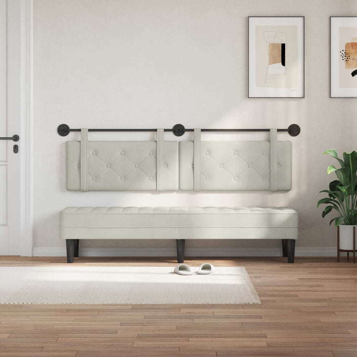 Cap de pat suspendat Pe perete Crem 170 x 55 x 5 cm Catifea - WALTI WALTI