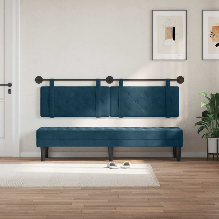 Cap de pat suspendat Pe perete albastru 170 x 55 x 5 cm Catifea - WALTI WALTI