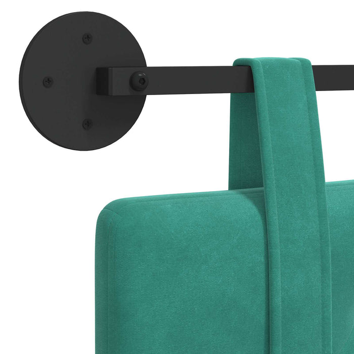 Cap de pat suspendat Pe perete Turcoaz 170 x 55 x 5 cm Catifea - WALTI WALTI