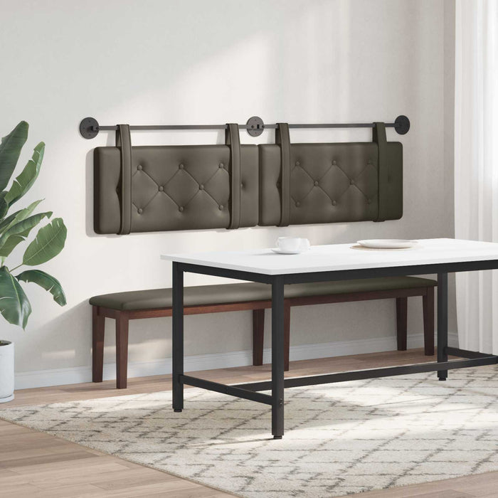 Cap de pat suspendat Gri 170 x 55 x 5 cm Piele artificială - WALTI WALTI