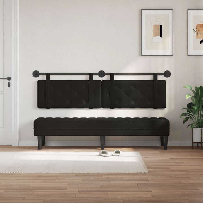 Cap de pat suspendat Negru 170 x 55 x 5 cm Piele artificială - WALTI WALTI