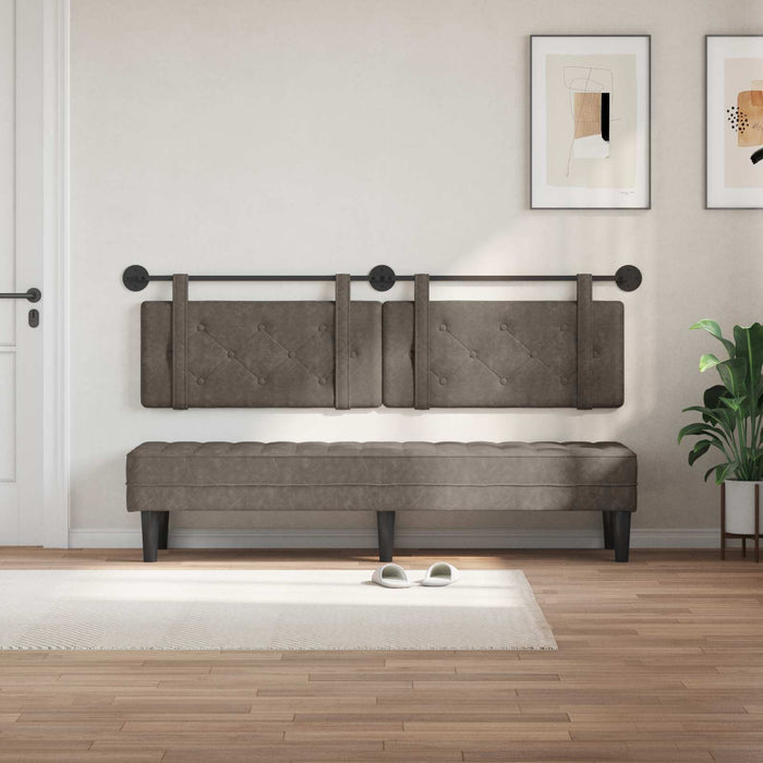 Cap de pat suspendat Pe perete Gri 170 x 55 x 5 cm PU antic - WALTI WALTI