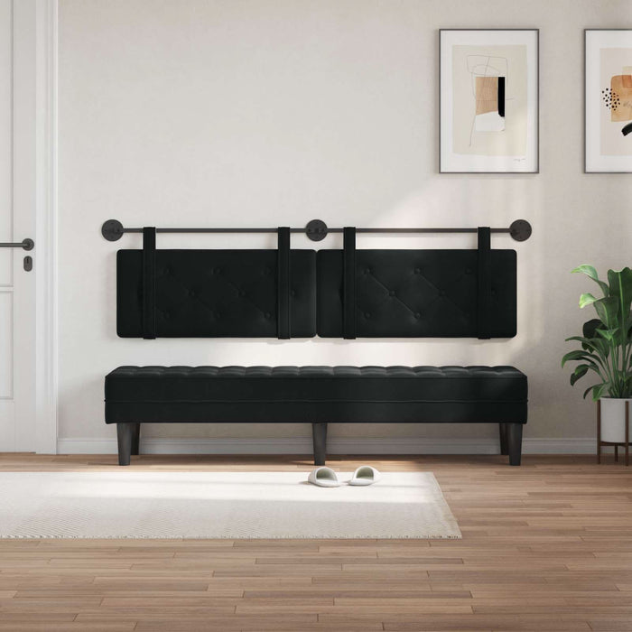 Cap de pat suspendat Pe perete Negru 190 x 55 x 5 cm Catifea - WALTI WALTI