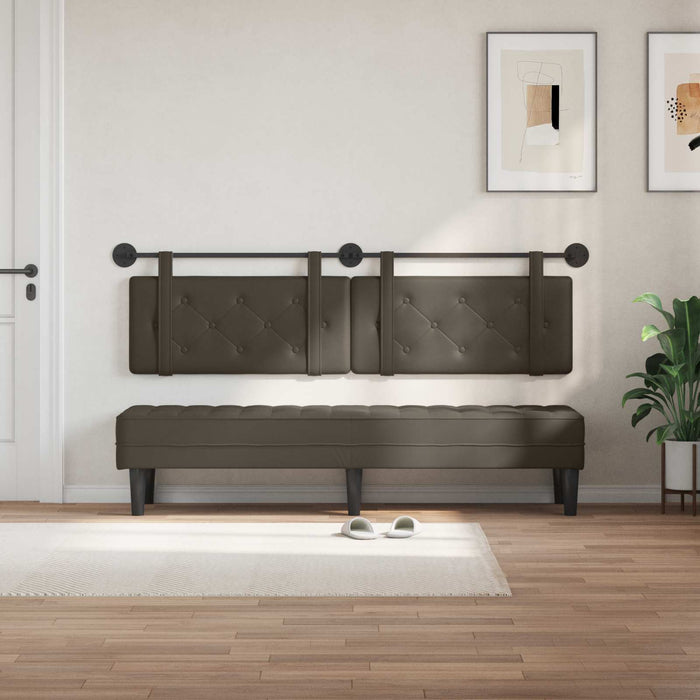 Cap de pat suspendat Gri 190 x 55 x 5 cm Piele artificială - WALTI WALTI