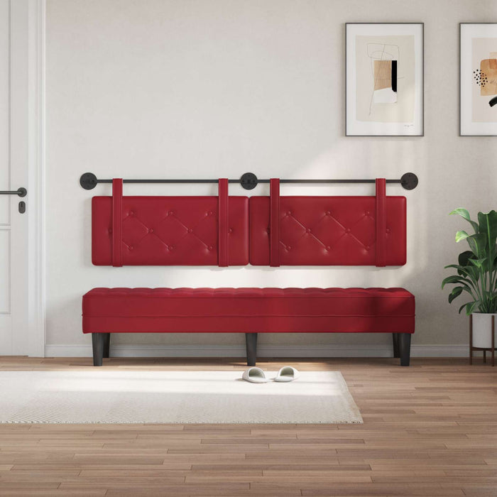 Cap de pat suspendat Roșu Vin 190 x 55 x 5 cm Piele artificială - WALTI WALTI