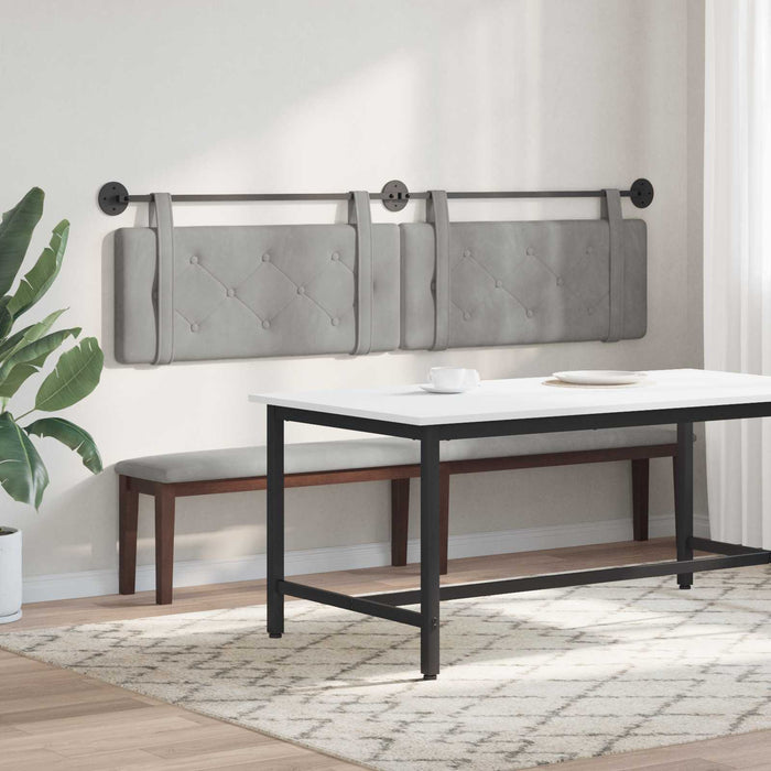 Cap de pat suspendat Gri deschis 210 x 55 x 5 cm Catifea - WALTI WALTI