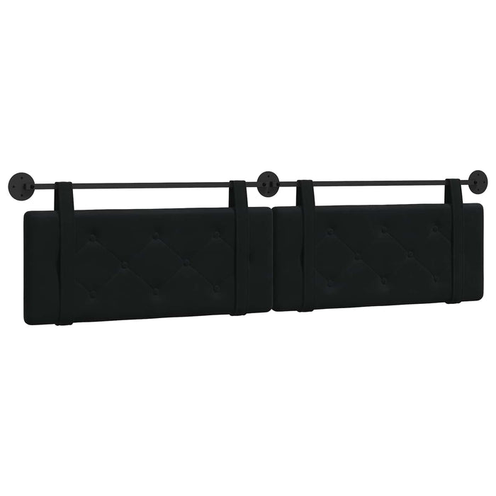 Cap de pat suspendat Pe perete Negru 210 x 55 x 5 cm Catifea - WALTI WALTI